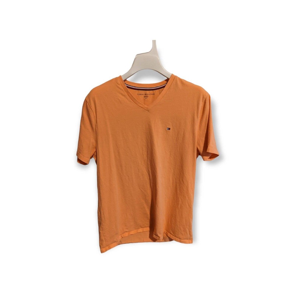 Tommy Hilfiger / Men’s Small T-Shirt / Solid Orange / Embroidered Flag Logo